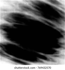 Grunge halftone black and white dots texture background. Spotted vector Abstract Texture
