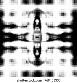 Grunge halftone black and white dots texture background. Spotted vector Abstract Texture
