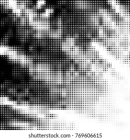 Grunge halftone black and white dots texture background. Spotted vector Abstract Texture
