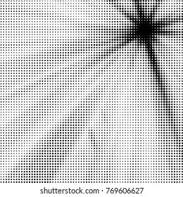 Grunge halftone black and white dots texture background. Spotted vector Abstract Texture

