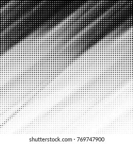 Grunge halftone black and white dots texture background. Spotted vector Abstract Texture

