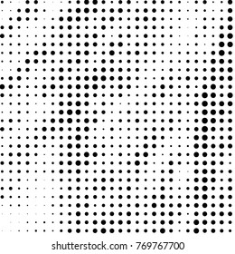 Grunge halftone black and white dots texture background. Spotted vector Abstract Texture
