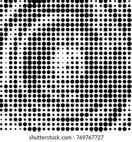 Grunge halftone black and white dots texture background. Spotted vector Abstract Texture

