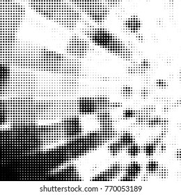 Grunge halftone black and white dots texture background. Spotted vector Abstract Texture
