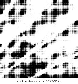 Grunge halftone black and white dots texture background. Spotted vector Abstract Texture
