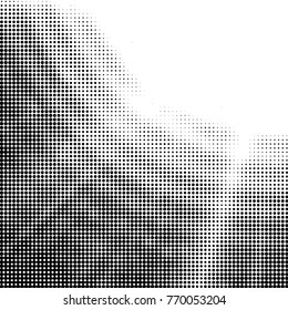 Grunge halftone black and white dots texture background. Spotted vector Abstract Texture
