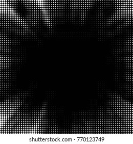 Grunge halftone black and white dots texture background. Spotted vector Abstract Texture
