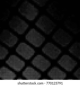 Grunge halftone black and white dots texture background. Spotted vector Abstract Texture
