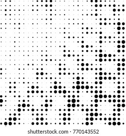 Grunge halftone black and white dots texture background. Spotted vector Abstract Texture

