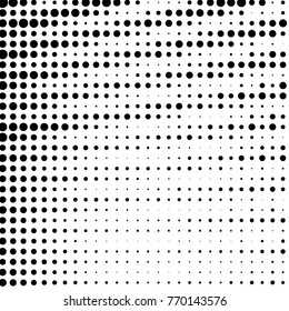 Grunge halftone black and white dots texture background. Spotted vector Abstract Texture
