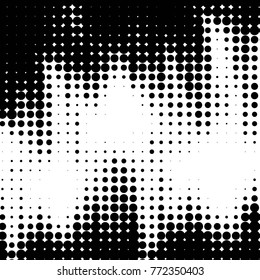 Grunge halftone black and white dots texture background. Spotted vector Abstract Texture
