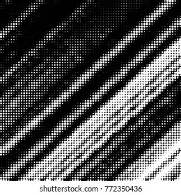 Grunge halftone black and white dots texture background. Spotted vector Abstract Texture
