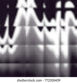 Grunge halftone black and white dots texture background. Spotted vector Abstract Texture
