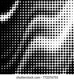 Grunge halftone black and white dots texture background. Spotted vector Abstract Texture
