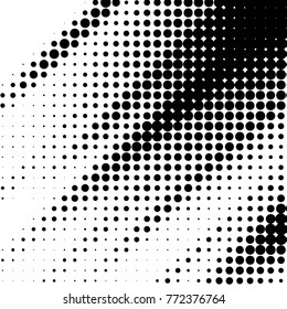 Grunge halftone black and white dots texture background. Spotted vector Abstract Texture
