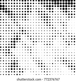 Grunge halftone black and white dots texture background. Spotted vector Abstract Texture
