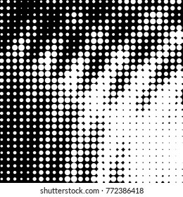 Grunge halftone black and white dots texture background. Spotted vector Abstract Texture
