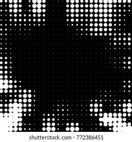 Grunge halftone black and white dots texture background. Spotted vector Abstract Texture
