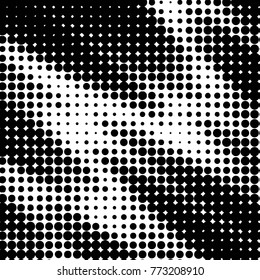 Grunge halftone black and white dots texture background. Spotted vector Abstract Texture

