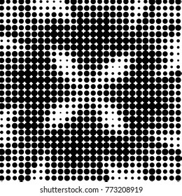 Grunge halftone black and white dots texture background. Spotted vector Abstract Texture
