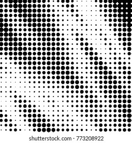 Grunge halftone black and white dots texture background. Spotted vector Abstract Texture
