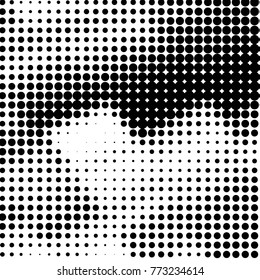Grunge halftone black and white dots texture background. Spotted vector Abstract Texture
