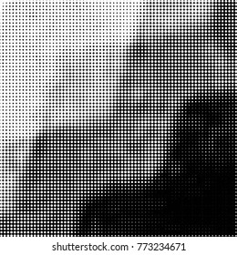 Grunge halftone black and white dots texture background. Spotted vector Abstract Texture
