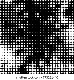 Grunge halftone black and white dots texture background. Spotted vector Abstract Texture
