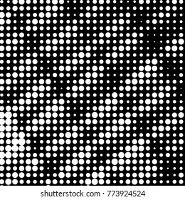 Grunge halftone black and white dots texture background. Spotted vector Abstract Texture
