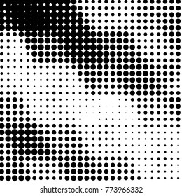 Grunge halftone black and white dots texture background. Spotted vector Abstract Texture
