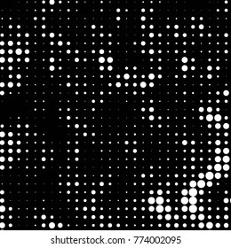 Grunge halftone black and white dots texture background. Spotted vector Abstract Texture
