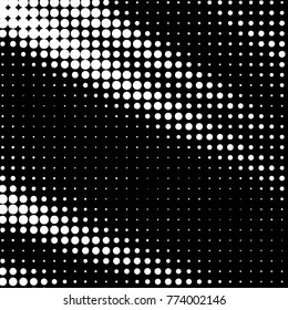 Grunge halftone black and white dots texture background. Spotted vector Abstract Texture
