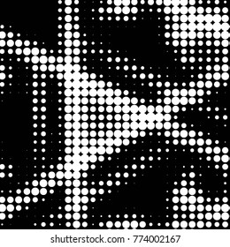 Grunge halftone black and white dots texture background. Spotted vector Abstract Texture
