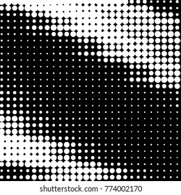 Grunge halftone black and white dots texture background. Spotted vector Abstract Texture
