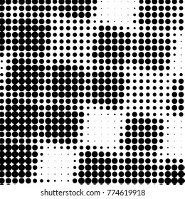 Grunge halftone black and white dots texture background. Spotted vector Abstract Texture
