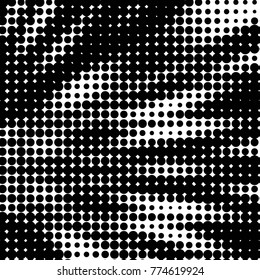 Grunge halftone black and white dots texture background. Spotted vector Abstract Texture
