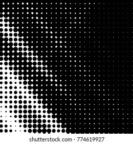 Grunge halftone black and white dots texture background. Spotted vector Abstract Texture
