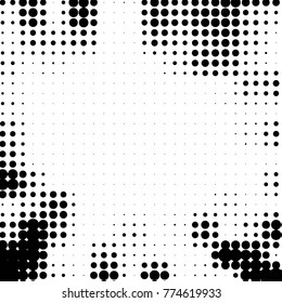 Grunge halftone black and white dots texture background. Spotted vector Abstract Texture

