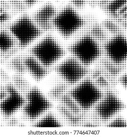 Grunge halftone black and white dots texture background. Spotted vector Abstract Texture
