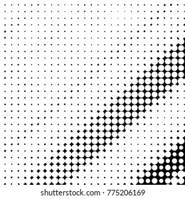 Grunge halftone black and white dots texture background. Spotted vector Abstract Texture
