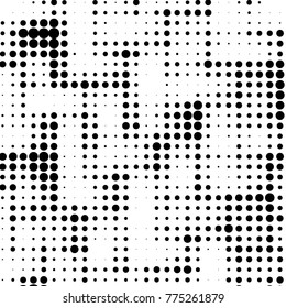 Grunge halftone black and white dots texture background. Spotted vector Abstract Texture
