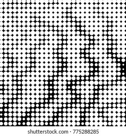 Grunge halftone black and white dots texture background. Spotted vector Abstract Texture
