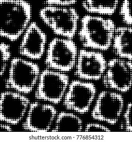 Grunge halftone black and white dots texture background. Spotted vector Abstract Texture
