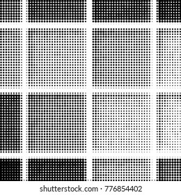 Grunge halftone black and white dots texture background. Spotted vector Abstract Texture
