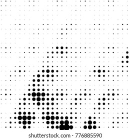 Grunge halftone black and white dots texture background. Spotted vector Abstract Texture

