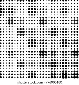 Grunge halftone black and white dots texture background. Spotted vector Abstract Texture
