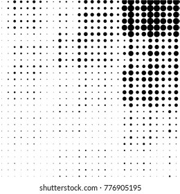 Grunge halftone black and white dots texture background. Spotted vector Abstract Texture

