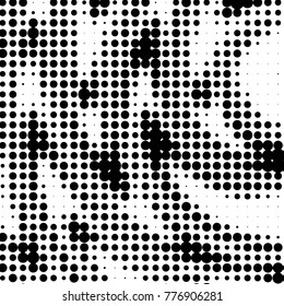 Grunge halftone black and white dots texture background. Spotted vector Abstract Texture
