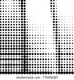Grunge halftone black and white dots texture background. Spotted vector Abstract Texture
