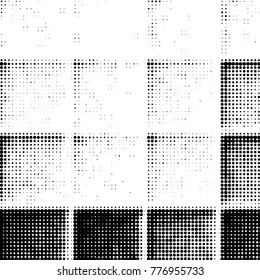 Grunge halftone black and white dots texture background. Spotted vector Abstract Texture
